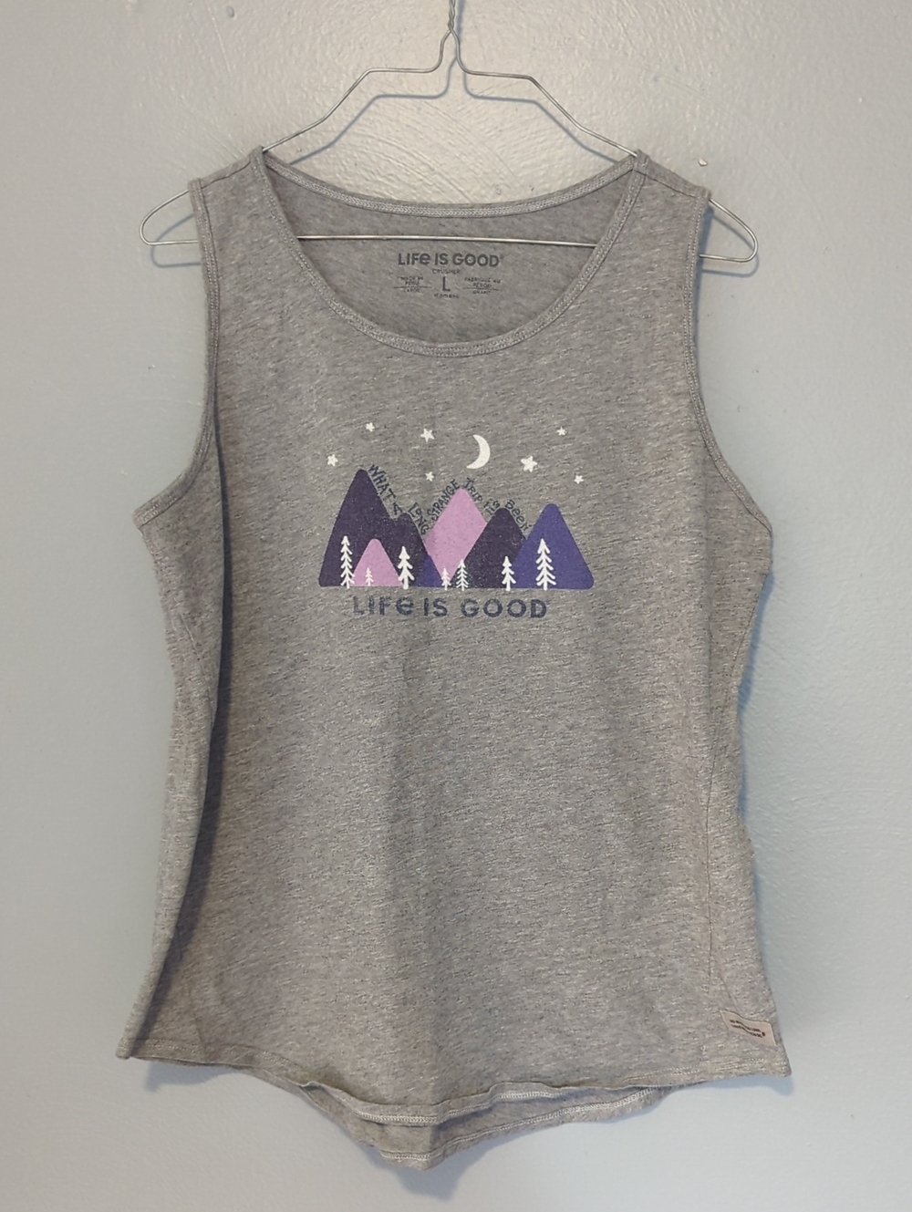 Life is Good X The Grateful Dead Cusher Tank in Grey with Mountains Large L